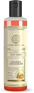 Khadi Natural Herbal Orange & Lemongrass Body Wash| Cleanses and Revives Skin|Shower Gel to Regulate oil production| Keeps skin blemish free|Suitable for All Skin Types| 210ml