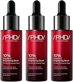 /PHD/ 10% Vitamin C Brightening Serum | For Glowing skin, Oily skin, Dry skin | Dark Spots & Uneven Tone Treatment | Face serum for Women & Men | Formulated with Global Dermatologists | 90ml