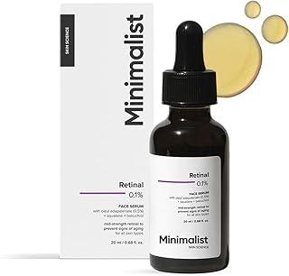 Minimalist Retinal 0.1% Face Serum | Reduces Fine Lines & Wrinkles | Enriched with Bakuchiol & Squalane | Anti-Aging & Hydrating Formula | For All Skin Types | 20 ml