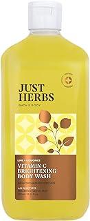 Just Herbs Vitamin C Brightening Body Wash with Lime and Liquorice for Men & Women | Hydrates Skin, Reduces Hyperpigmentation & Maintains pH Level | Suits All Skin Types- 300 ml