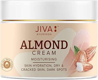 Jiva Almond Cream 100% Ayurvedic Formula Free From Paraben & Silicone | Helps With Dry Skin, Dark Spots, Wrinkles & Pigmentation | Protects Skin From UVA & UVB Rays- 100gm(Pack of 1)