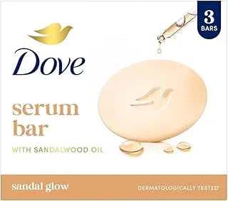 Dove Sandalwood Beauty Bar for Naturally Glowing Skin with 100% Natural Origin Sandalwood and Real Saffron Extracts 125g (Pack of 3)