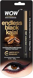 WOW Skin Science Endless Black Natural Kajal | Water Proof & Smudge Proof | Long Lasting Kajal Upto 16 long hours | No Parabens and Mineral Oils