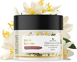 BIOFRESH BOTANICALS Jasmine Body Butter - 200ml Hydrating Winter Cream for Dry & Cracked with Aloe, Murumuru Butter & Jasmine Extract Skin Anti-Aging Moisturizing Body Butter for Dry Skin Repair Cream