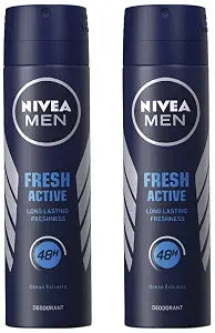 NIVEA MEN Fresh Active Original Spray Deodorant For Men, 150Ml (Pack Of 2)