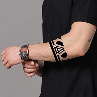Komstec Triangle Strip Tribal Design Hand Band Tattoo For Male And Female Temporary Tattoo Sticker