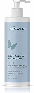 AIRAVITA Natural Radiance Hair Conditioner | Enriched with Argan, Jojoba & Licorice Oils | Smoothens Frizz, Repairs Damage | For Silky, Shiny Hair | Yastimadhu Infused | Sulfate&Paraben Free | 200 ml (Pack of 4)