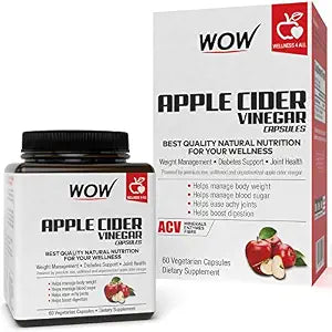 WOW Life Science Apple Cider Vinegar Capsules,Pack of 60 Capsules | 250GMS