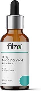 FILZA 10% Niacinamide Face Serum for Acne Marks and Dark Spots, with Zinc and Rice Extract | Fades Blemishes, Reduces Hyperpigmentation & Balances Oil | 30 ml