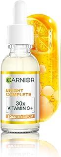Garnier Vitamin C + Booster Face Serum For Skin Brightening and Anti-Dark Spots with 30X Vitamin C, 2% Niacinamide and BHA | Brighter Skin in Just 3 days | Suitable for Oily , Dry, Combination , Sensitive Skin | For Men and Women | 50ml