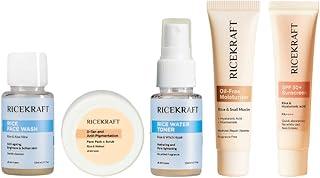 RiceKraft Experience pack | Brightening & Hydrating Korean Skincare Set | For Glowing Skin | Pack of 5 | Travel & Pocket Friendly