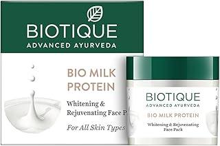 Biotique Milk Protein Instant Glow Brightening Face Pack For All Skin Types, 50gm