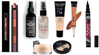 Lecherous Beauty 8 In1Combo Kit-Foundation, Primer, Liquid Concealer, Loose Powder, Compact Powder, 5 in 1Lipstick, 36H Eyeliner & Makeup Fixer (Setting Spray) - Ideal for Face Makeup -Complete Makeup