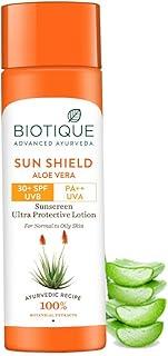 Biotique Sun Shield Aloe vera 30+ SPF UVB Sunscreen Ultra Protectective Lotion For Normal to Oily Skin