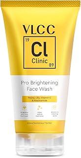 VLCC Clinic Pro Brightening Face Wash - 150ml | Brightens Skin for Luminous glow | Skin Brightening | Clears Spots and Blemishes | Vitamin C, Niacinamide, Peony and Lily Extracts
