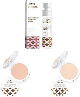Just Herbs Long Stay Non Sticky Makeup Fixer & Oil Control Radiance Booster Age Defying Compact Powder For Face Makeup 9G & Oil Control Radiance Booster Age Defying Compact Powder, 9G (Ivory)