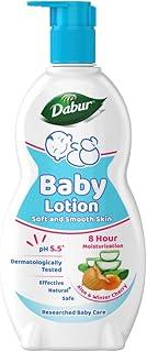 DABUR pH 5.5 Balanced Sensitive Skin with No Harmful Chemicals Contains Aloe Vera, Licorice and Almonds, Hypoallergenic and Dermatologically Tested No Paraben and Phthalates Baby Lotion - 500 ml