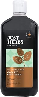 Just Herbs Deep Cleansing Cooling Body Wash with Mint and Activated Charcoal for Men and Women 300 ml