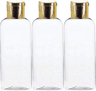 Atipriya 100ml Empty Clear Plastic Bottles Refillable Travel Size Cosmetic Containers Small Leak Proof Squeeze Bottles with Gold Flip Cap for Toiletries,Shampoo,Oil (pack of 10)