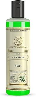 Khadi Natural Ayurvedic Neem Face Wash | For Acne Prone Skin | Paraben, SLS Free | Suitable for All Skin Types | 210ml