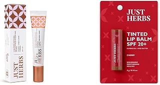 Just Herbs 3 in 1 Pore-Refining,Minimizer Mattifying & Hydrating Primer 20g & Just Herbs Tinted Lip Balm 4 g (Cherry) Combo
