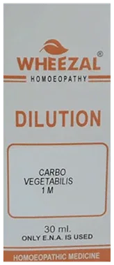 Wheezal Carbo Vegetabilis Dilution 1M bottle of 30 ml dilution