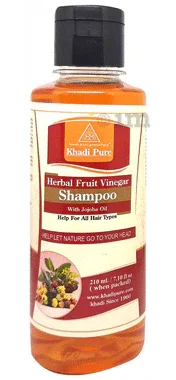 Khadi Pure Herbal Fruit Vinegar Shampoo with Jojoba Oil bottle of 210 ml shampoo
