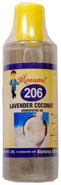 Blooume 206 Lavender Coconut Homeopathic Oil bottle of 100 ml oil
