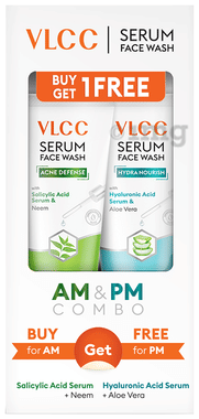 VLCC Acne Defense Neem & Hydra Nourish Aloevera Face Wash AM & PM Combo box of 1 kit