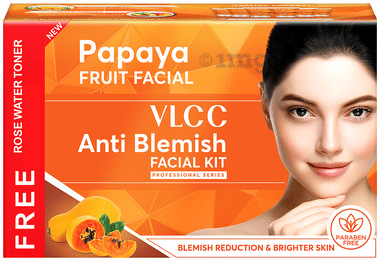 VLCC Natural Sciences Salon Series Papaya Fruit Facial Kit Kit with Rose Water Toner Free box of 1 kit