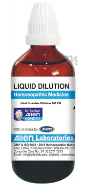 Allen Laboratories Sabal Serrulata Liquid Dilution 200 CH bottle of 30 ml dilution