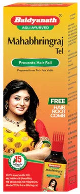 Baidyanath (Nagpur) Mahabhringraj Tel Ayurvedic Hair Oil | Helps Reduce Hair Fall bottle of 50 ml oil