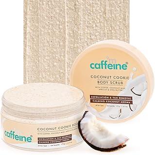mCaffeine Coconut Cookie Body Scrub for Exfoliation & Tan Removal With Coffee, Milk, Apricot & Shea Butter | Reduce Skin Darkness | Calming Aroma | Glowing Skin for Men & Women - 175g