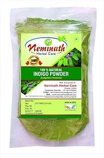 Indigo Leaves Powder For Hair | 100% Ayurvedic, Natural & Herbal | Organically Extracted (Indigofera Tinctoria) For Hair Colour and Herbal Care (Pack of 1) By Neminath Herbal Care (227 Grams)