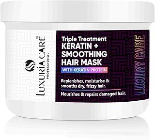 Luxuria Care Triple Treatment Keratin+ Smoothing Mask For Deep Nourishing & Prevents Hair Loss | With Keratin Protein | 300ml