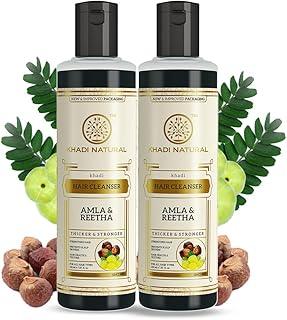 Khadi Natural Amla & Reetha Hair Shampoo | Anti-Hair Fall Shampoo | Shampoo for Thick & Strong Hair | Ayurvedic Shampoo for Healthy Hair | Suitable for All Hair|Pack of 2 | (210 * 2) (420 ml)