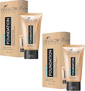 OxyGlow Herbals Foundation - Water Based Oil Free Formula 60g Pack of 2
