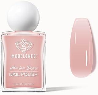 modelones Jelly Nude Nail Polish, 15 ml Jelly Natural Pink Translucent Color Quick Dry Nail Lacquer from BELLE GAGA Strengthener Long Last Shine Fingernail Toe Nail Art DIY Home Travel Manicure