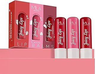 MILA BEAUTÉ Tinted Juicy Lip Balms Combo with 12 Hrs Moisturisation & SPF 15 I Almond Oil I Hydrating & Nourishing I For Dry & Chapped Lips I Pack of 3, Assorted