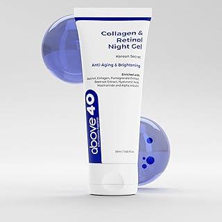 Above 40 Korean Glass Skin Night Gel Cream for Men & Women | With Collagen, Retinol, Hyaluronic Acid, Niacinamide, Alpha Arbutin | Anti Aging, Hydrating, Brightening Face Cream | Lightweight, Non-Greasy | Non Comedogenic | For All Skin Types 50ml