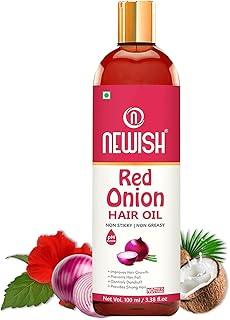 Newish Pure Red Onion Hair Oil for Hair Growth & Scalp Nourishment | 100% Natural, Cold-Pressed & Non-Sticky Hair Oil for Men & Women – 100ml