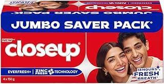 Close Up Toothpaste | Long lasting 18 Hours Of Fresh Breath & White Teeth - 600g (Pack of 4)