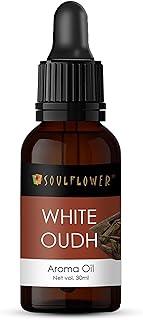 Soulflower White Oudh Aroma Oil 30 ml (3 cm x 3 cm x 8 cm, Brown)
