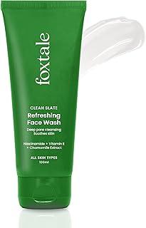 Foxtale Refreshing Face Wash for Deep Cleansing with Niacinamide, Hydrates & Brightens, Non-Drying Cleanser for Glowing Skin, Men & Women, For All Skin Types - 100 ml