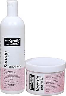 Keratin Shampoo & Conditioner Set, 500ml Each, Sulfate Free, Paraben Free, Phosphate Free, Sodium Chloride Free, Hydrating & Shine Enhancing Formula with Keratin Soy & Wheat Protein