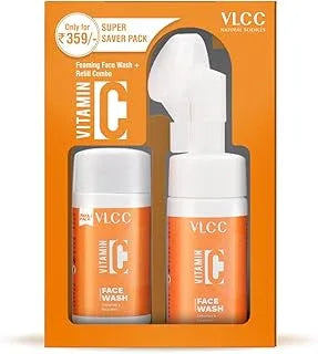 VLCC Vitamin C Foaming Face Wash + Refill Combo | Detoxify & Nourish | For Everyday Use - 200 ml
