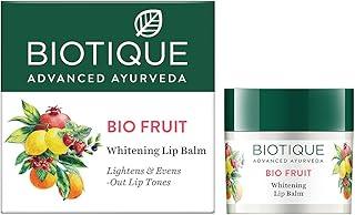Biotique Fruit Whitening/Brightening Lip Balm | Hydrated and Nourishing Lips| Visibly Lighter Lips | Evens Out Lip Tone | De-pigmentation Balm |100% Botanical Extracts| All Skin Types | 12G