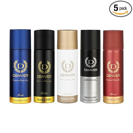 Denver Pride, Caliber, Imperial, Black Code & Honour Nano Deodorant For Men 50 ML Each, Pa