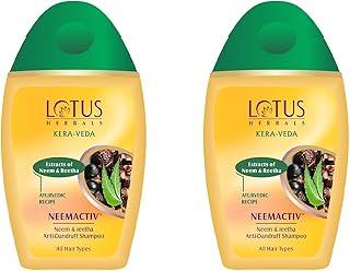 Lotus Herbals Kera-Veda Neemactiv Neem and Reetha Anti Dandruff Shampoo, 150ml x Pack of 2