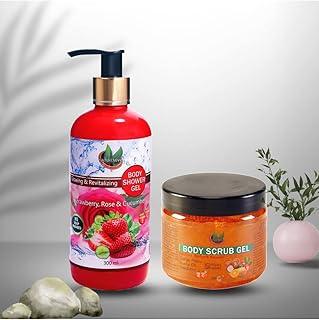 NatureNova Herbals Body Wash (300 ml) & Body Scrub (200 ml) Combo Pack of 2 (NNHCB-BW1)